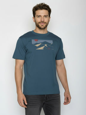 Blue Pine: Lässiges Oversize-T-Shirt aus Bio-Baumwolle für Herren [26149]