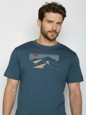 Blue Pine: Lässiges Oversize-T-Shirt aus Bio-Baumwolle für Herren [26150]
