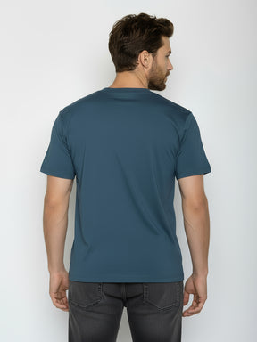 Blue Pine: Lässiges Oversize-T-Shirt aus Bio-Baumwolle für Herren [26152]