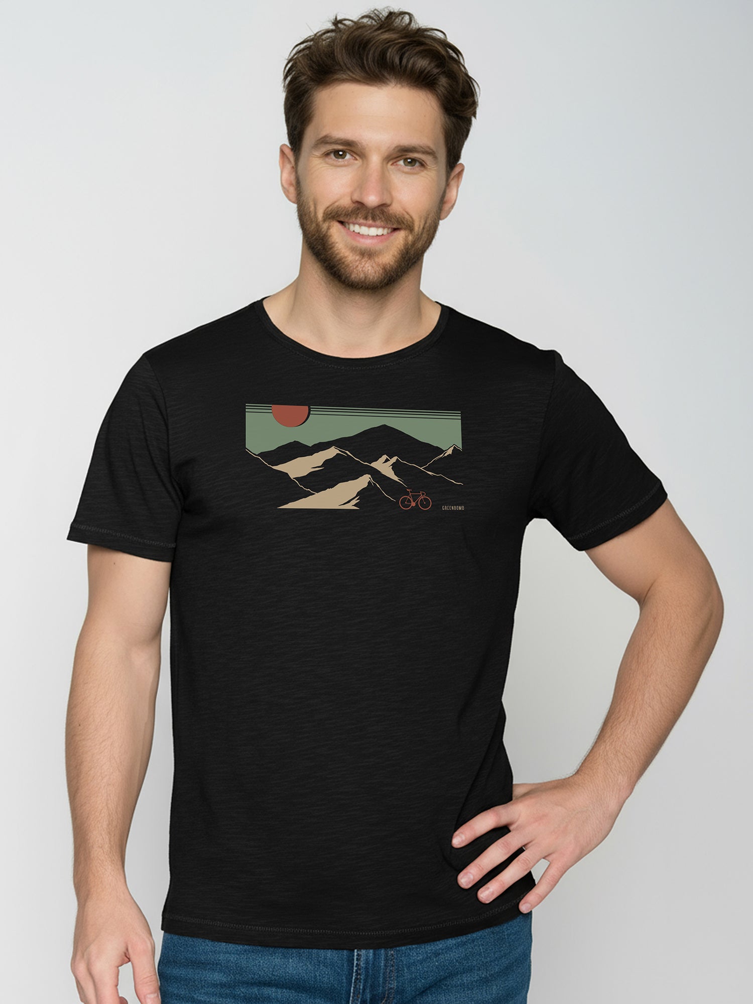 Black: Sportliches T-Shirt aus Bio-Baumwolle für Herren [26154]