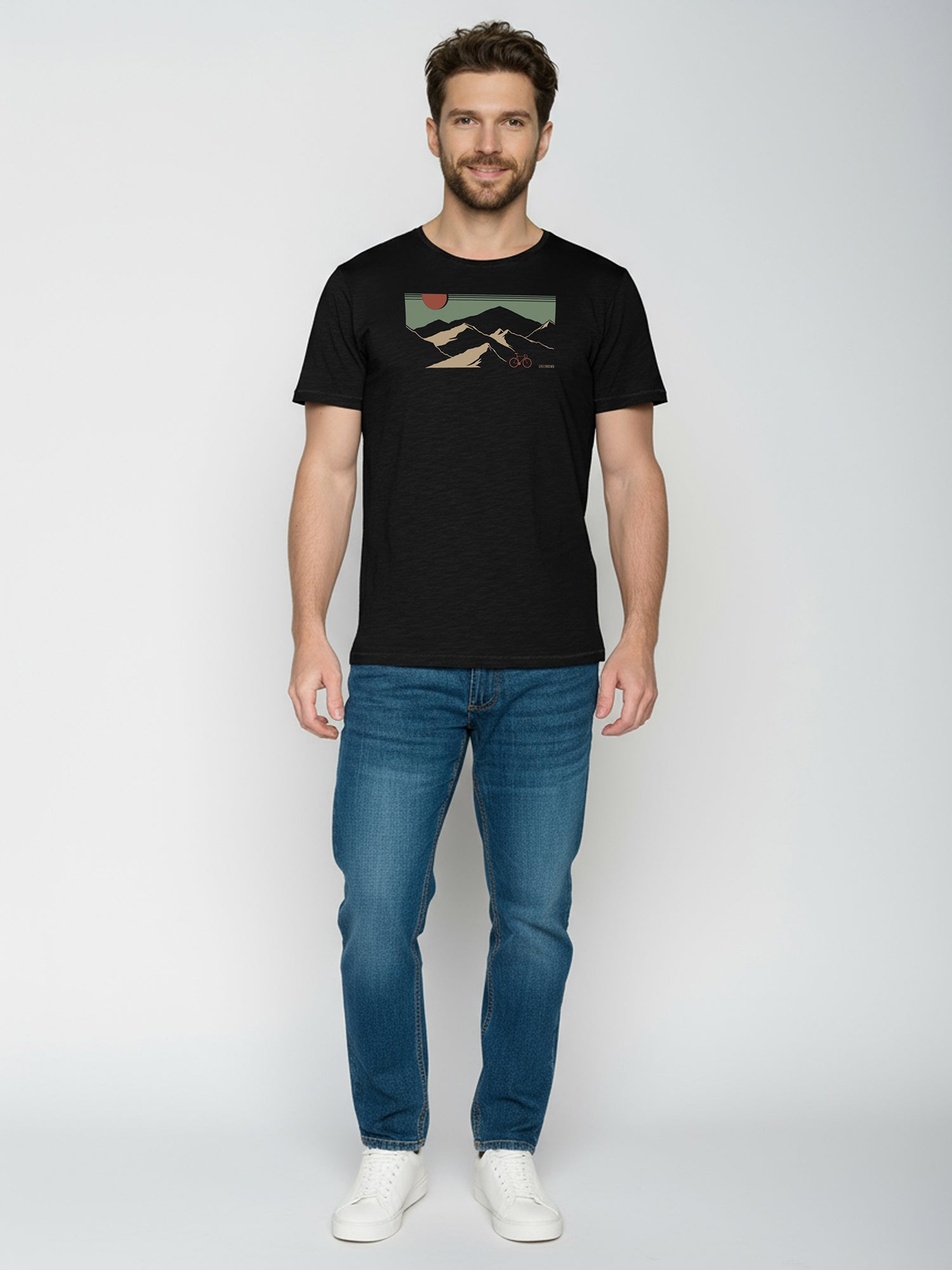 Black: Sportliches T-Shirt aus Bio-Baumwolle für Herren [26156]
