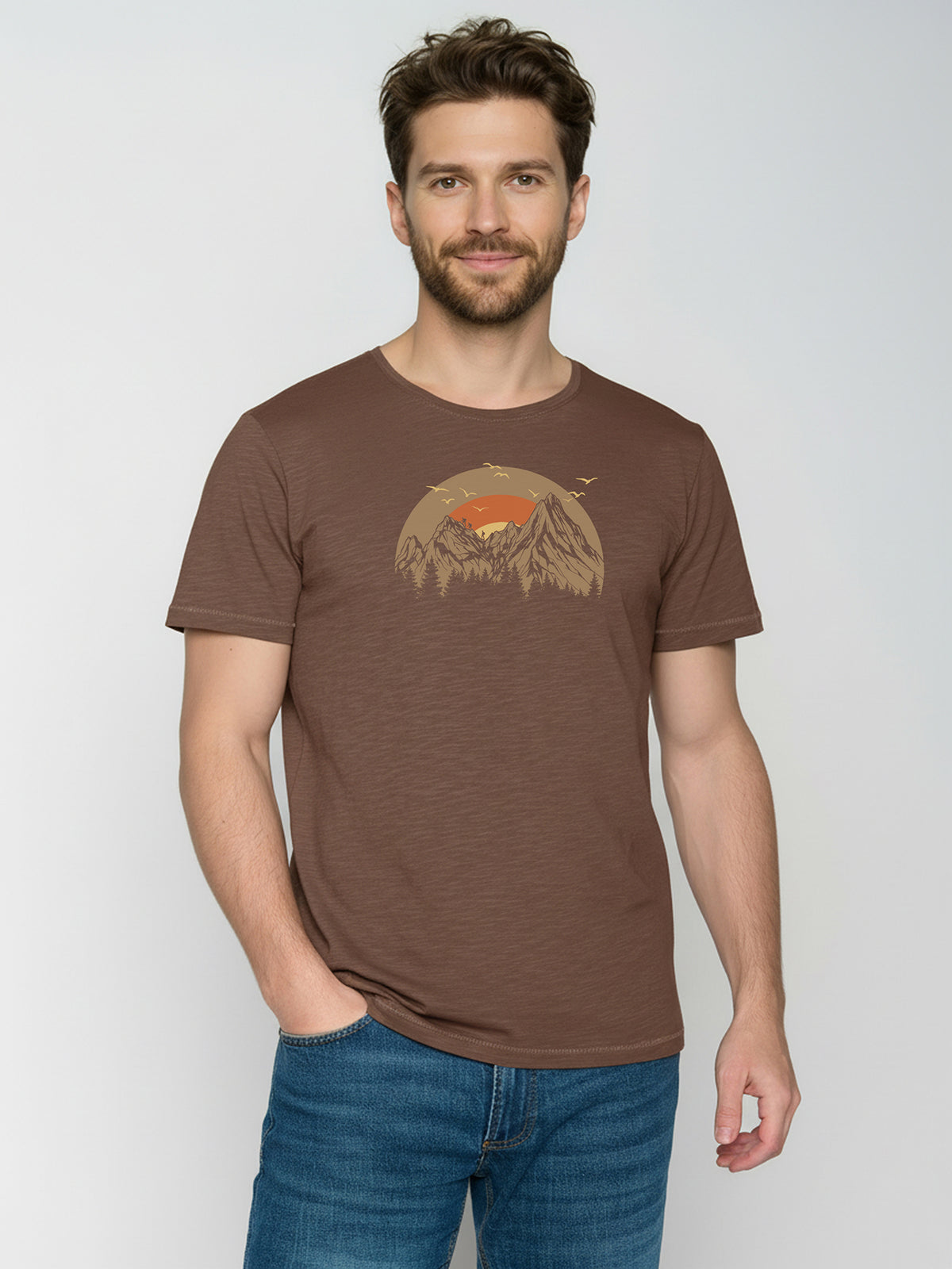 Earth Wood: Sportliches T-Shirt aus Bio-Baumwolle für Herren [26169]