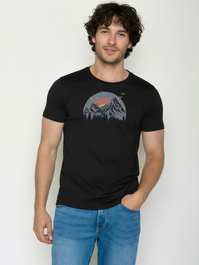 Black: Sportliches T-Shirt aus Bio-Baumwolle für Herren [26174]