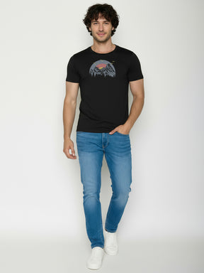 Black: Sportliches T-Shirt aus Bio-Baumwolle für Herren [26176]