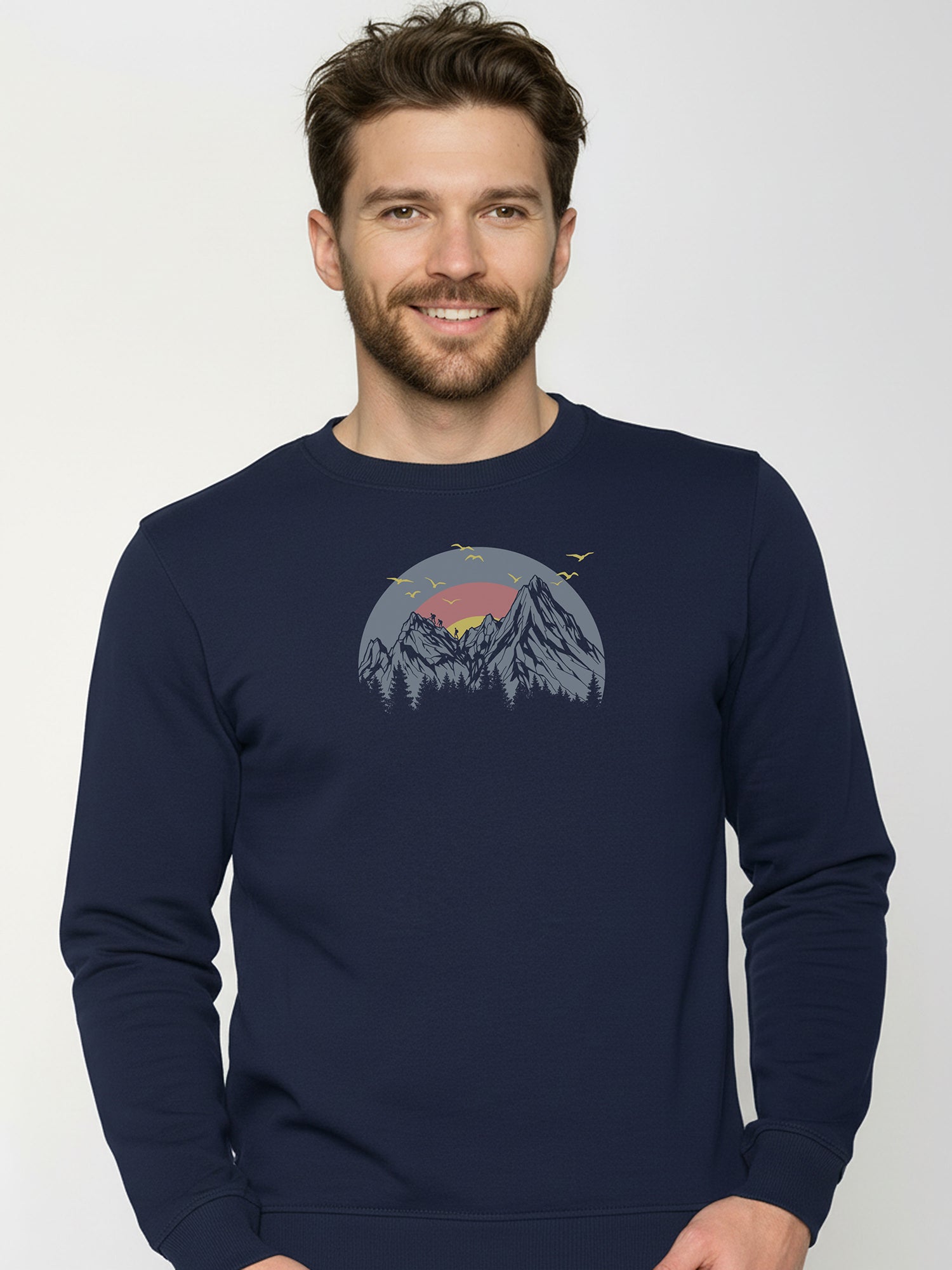 Navy: Gemütliches Sweatshirt aus Bio-Baumwolle für Herren [26180]