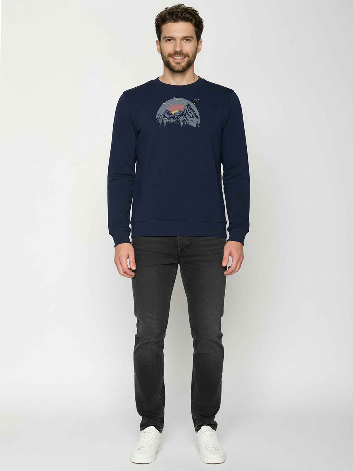 Navy: Gemütliches Sweatshirt aus Bio-Baumwolle für Herren [26181]