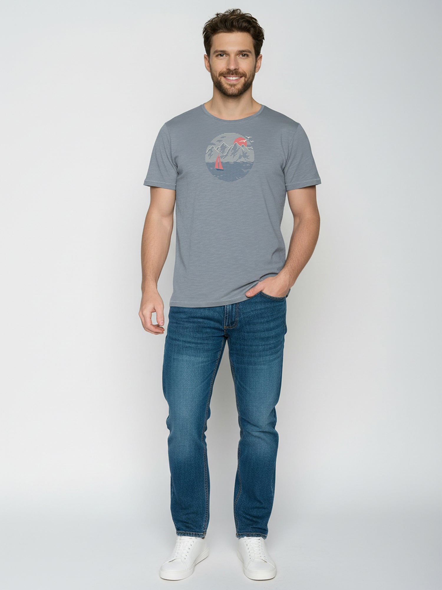Sea Smoke: Sportliches T-Shirt aus Bio-Baumwolle für Herren [26191]
