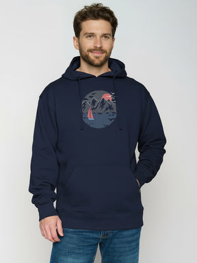 Navy: Gemütlicher Hoodie aus Bio-Baumwolle für Herren [26199]