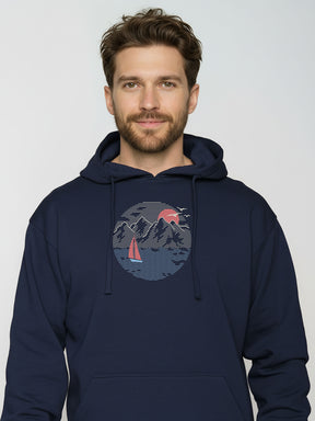 Navy: Gemütlicher Hoodie aus Bio-Baumwolle für Herren [26200]