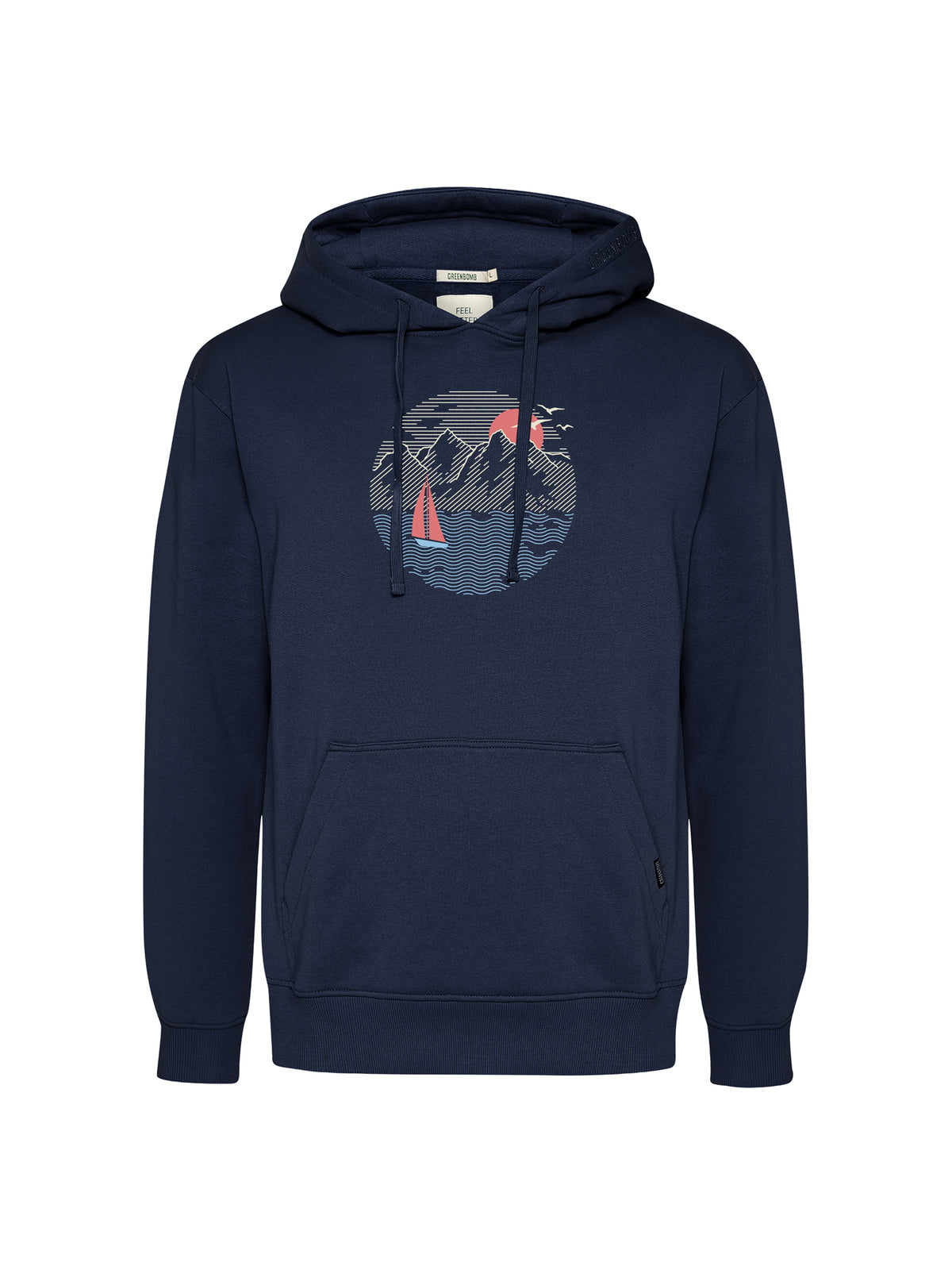 Navy: Gemütlicher Hoodie aus Bio-Baumwolle für Herren [26203]