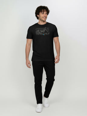 Black: Funktionales T-Shirt aus Merino-Wolle für Herren [26206]
