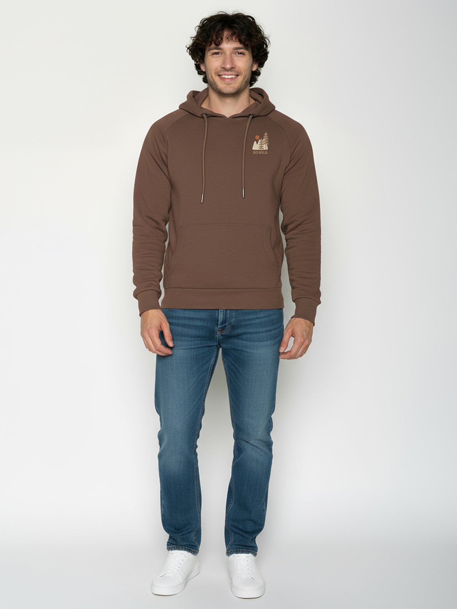 Earth Wood: Hoodie aus Bio-Baumwolle mit Raglan-Arm für Herren [26211]