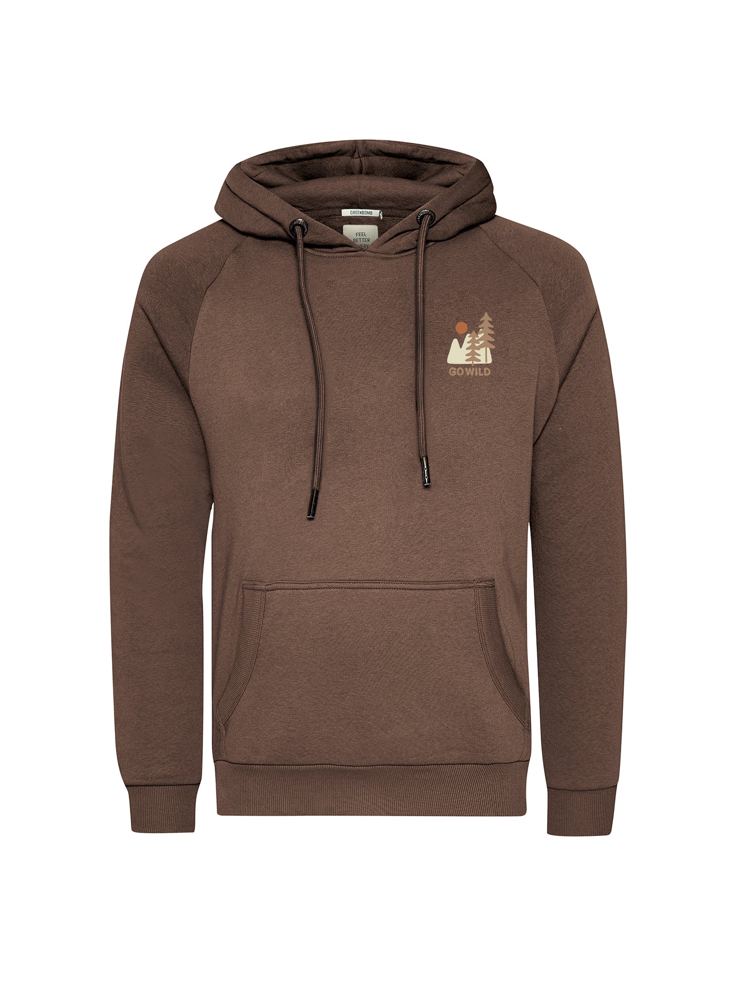 Earth Wood: Hoodie aus Bio-Baumwolle mit Raglan-Arm für Herren [26213]
