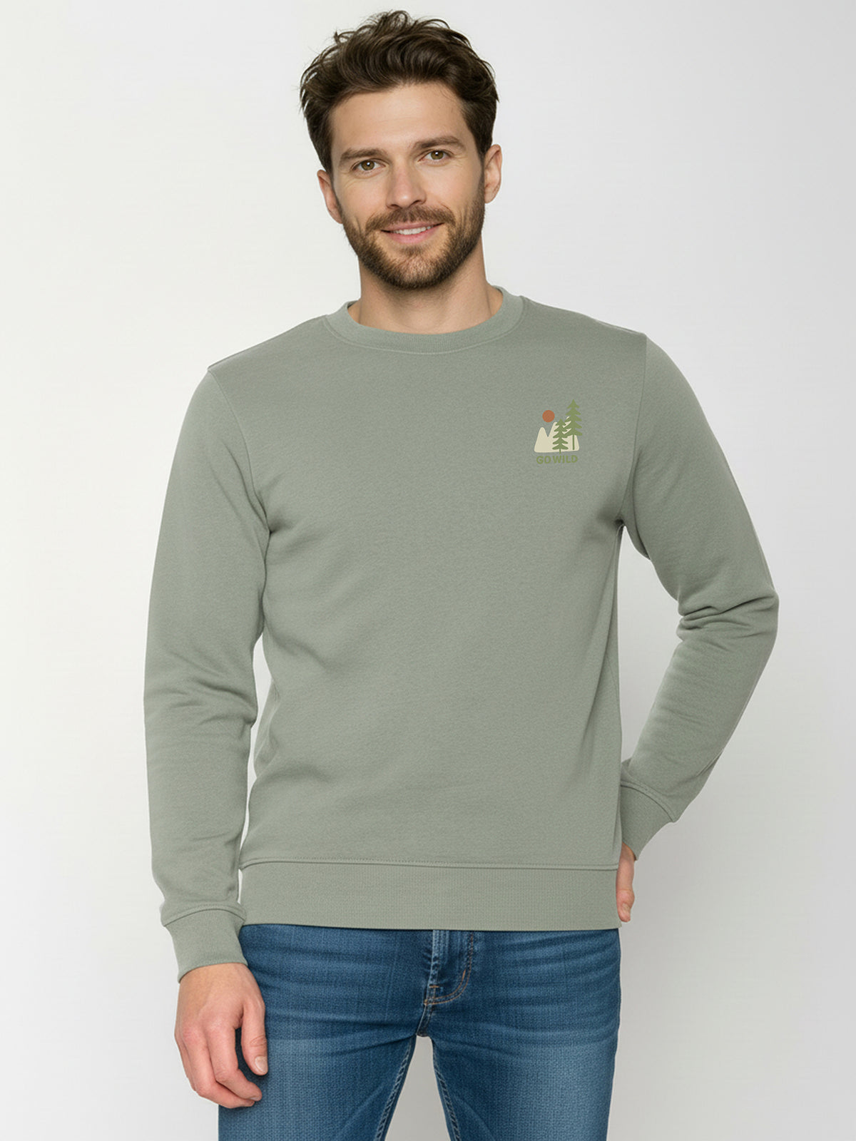 Moos Mint: Gemütliches Sweatshirt aus Bio-Baumwolle für Herren [26219]