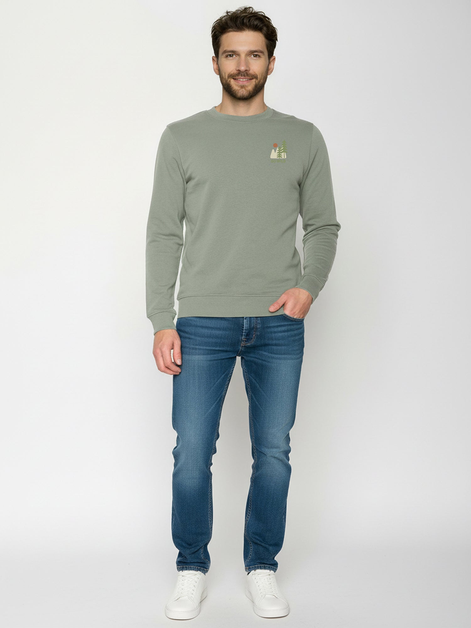 Moos Mint: Gemütliches Sweatshirt aus Bio-Baumwolle für Herren [26221]