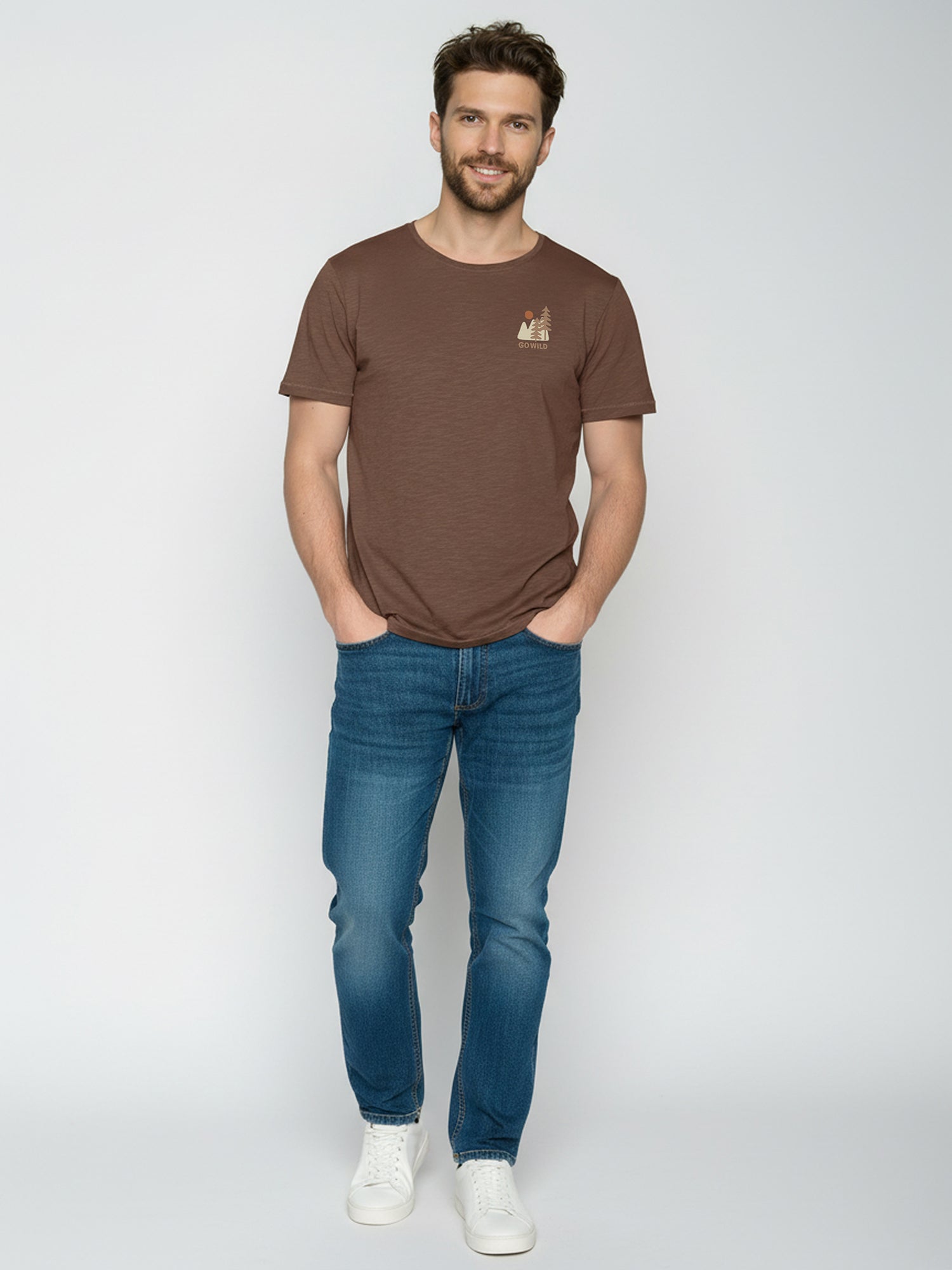 Earth Wood: Sportliches T-Shirt aus Bio-Baumwolle für Herren [26226]