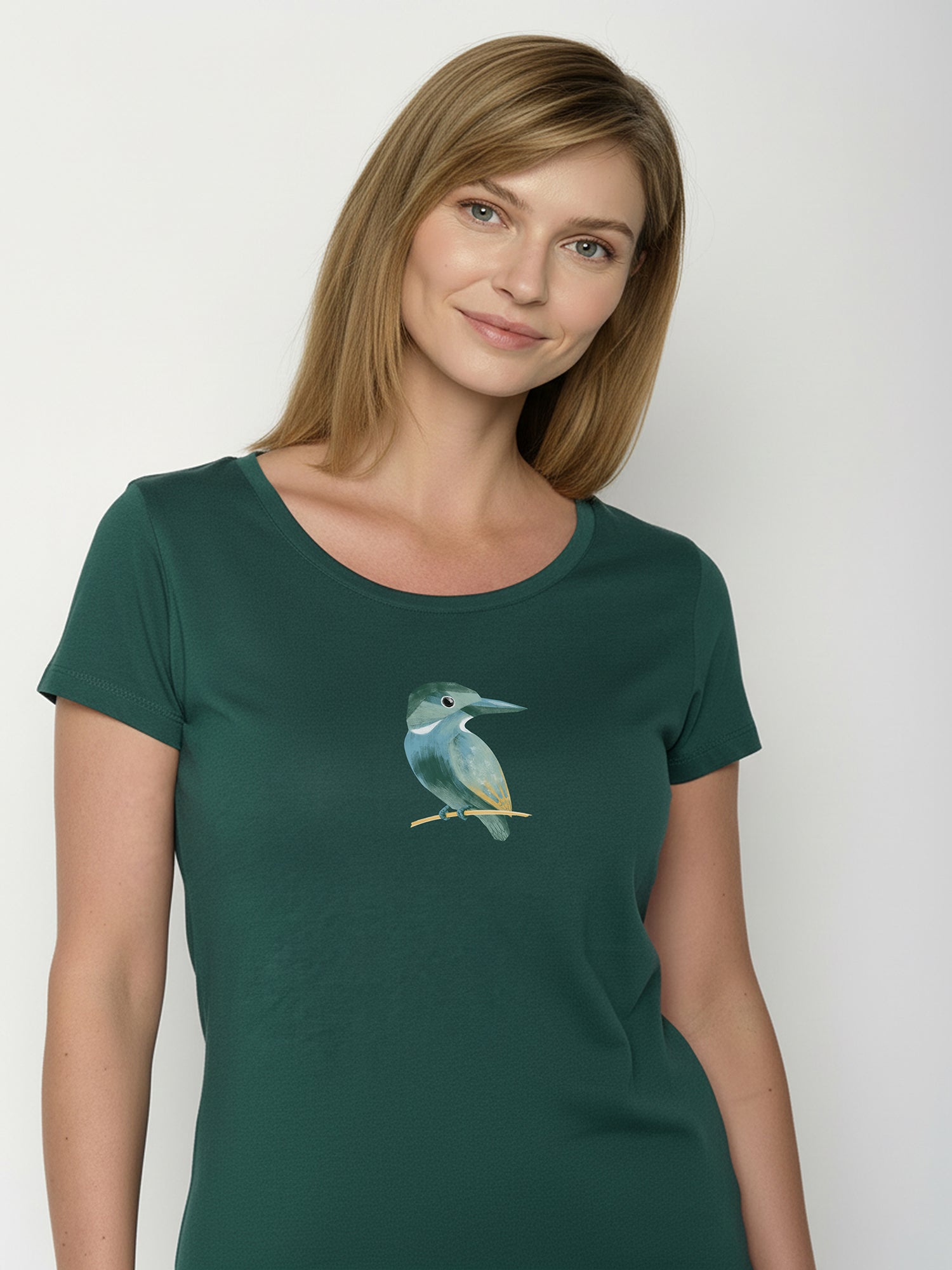 Petrol Green: Sportliches T-Shirt aus Bio-Baumwolle für Damen [26235]