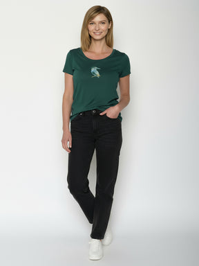 Petrol Green: Sportliches T-Shirt aus Bio-Baumwolle für Damen [26236]