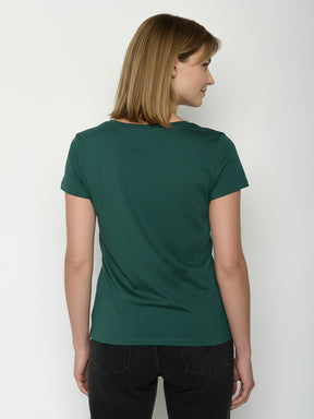 Petrol Green: Sportliches T-Shirt aus Bio-Baumwolle für Damen [26237]