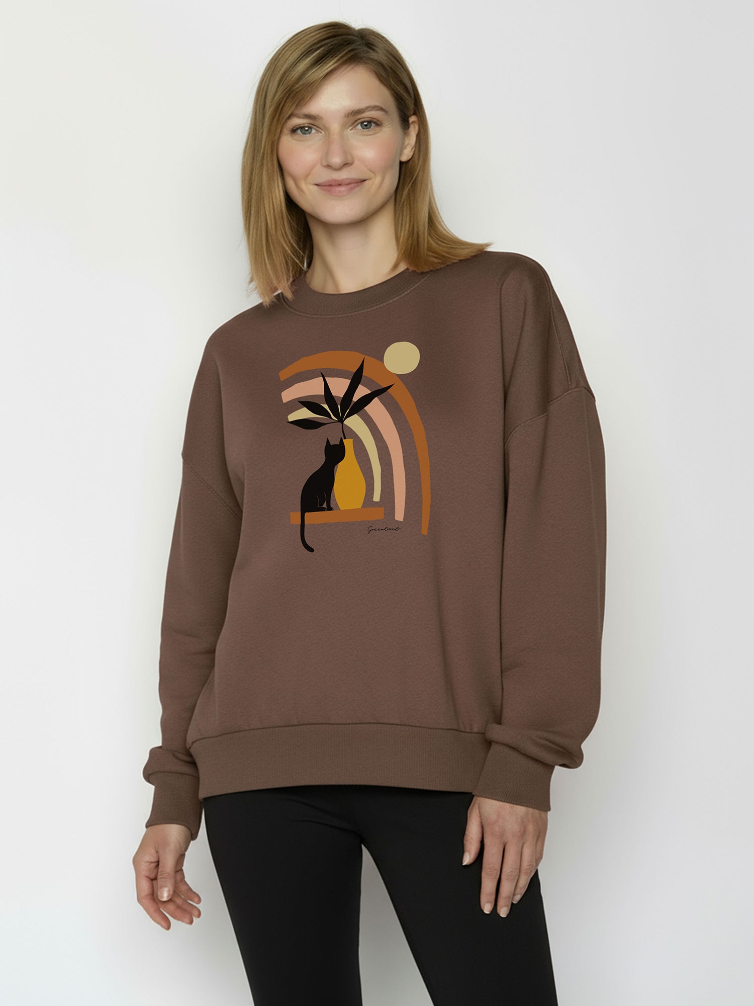 Earth Wood: Lässiges Sweatshirt aus Bio-Baumwolle für Damen [26249]