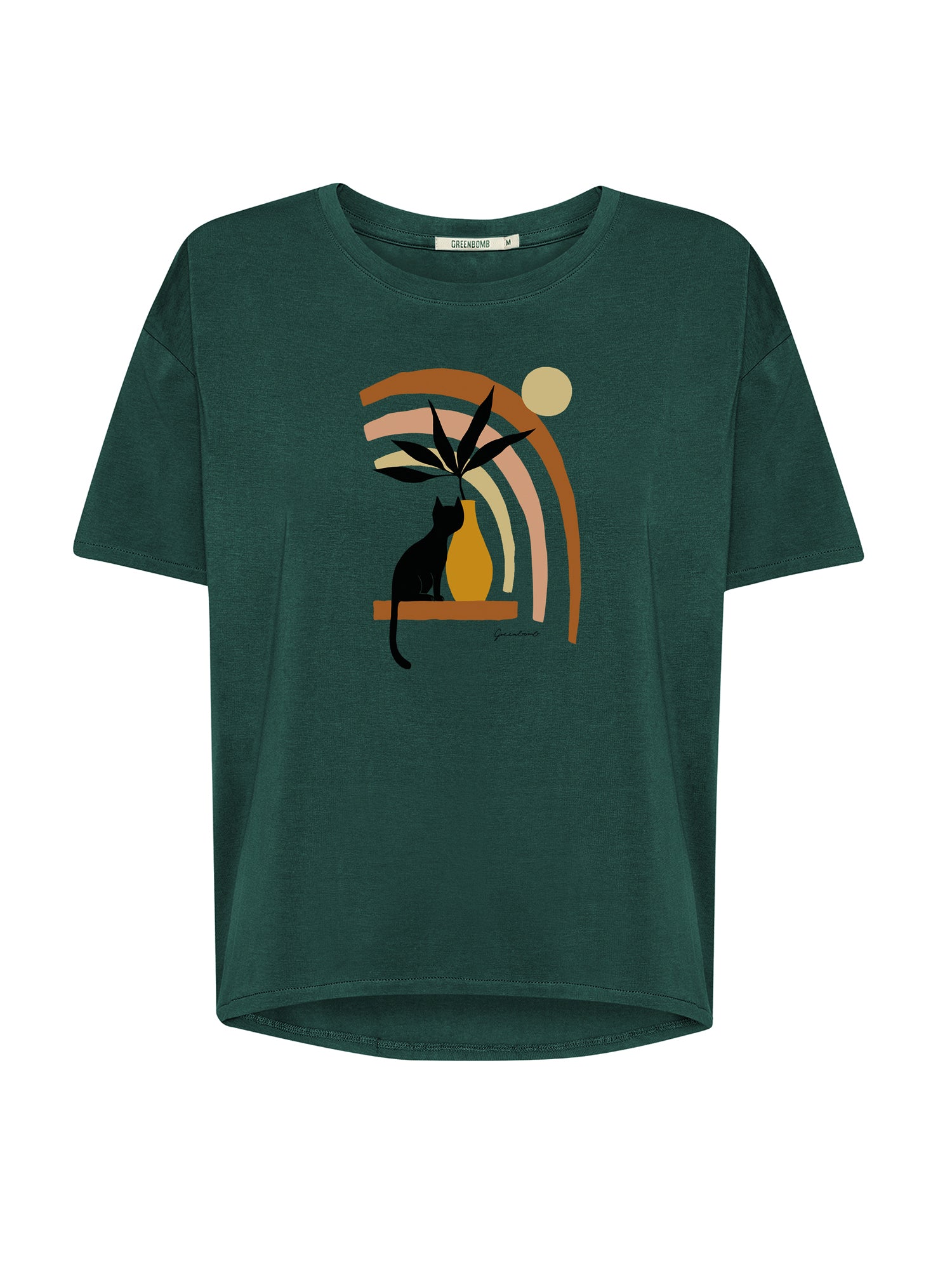 Petrol Green: Lässiges T-Shirt aus Bio-Baumwoll-Mix für Damen [26258]