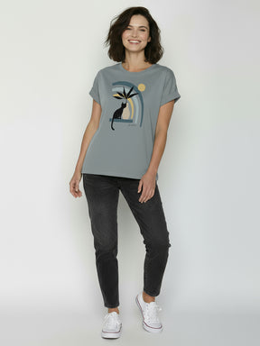 Fogstone: Sportliches T-Shirt aus Bio-Baumwolle mit Rollup Sleeve für Damen [26261]