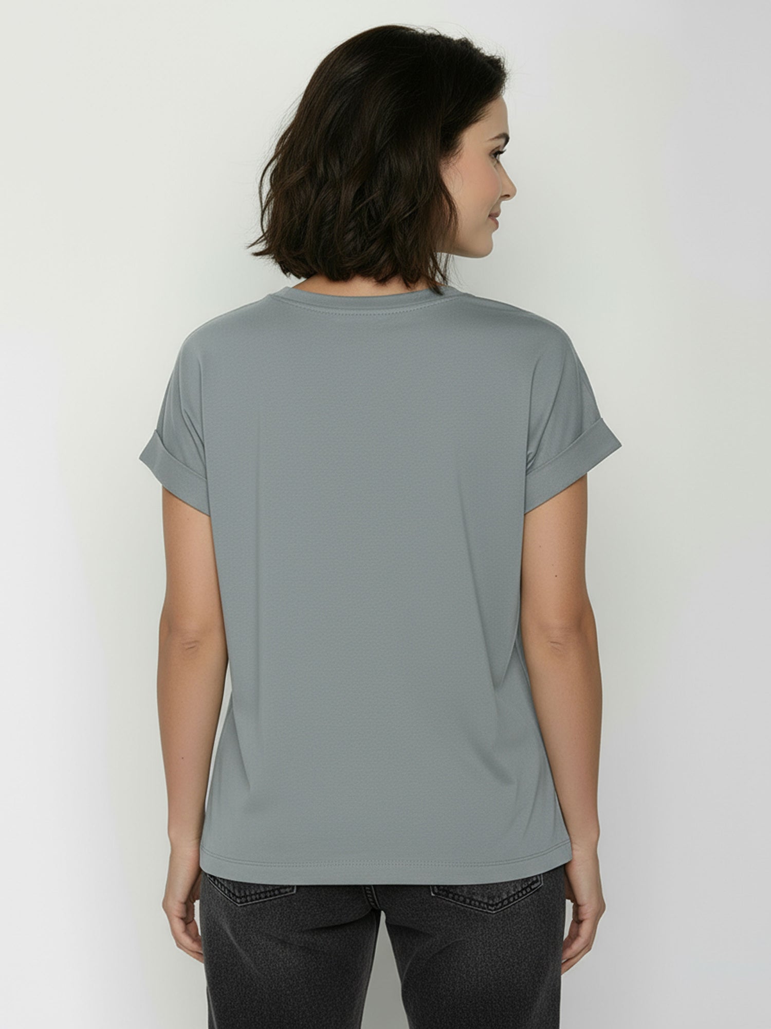 Fogstone: Sportliches T-Shirt aus Bio-Baumwolle mit Rollup Sleeve für Damen [26262]