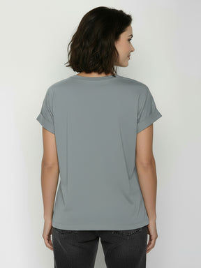 Fogstone: Sportliches T-Shirt aus Bio-Baumwolle mit Rollup Sleeve für Damen [26262]