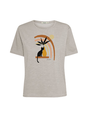 Sandstone: Kastiges T-Shirt aus Bio-Baumwolle für Damen [26264]