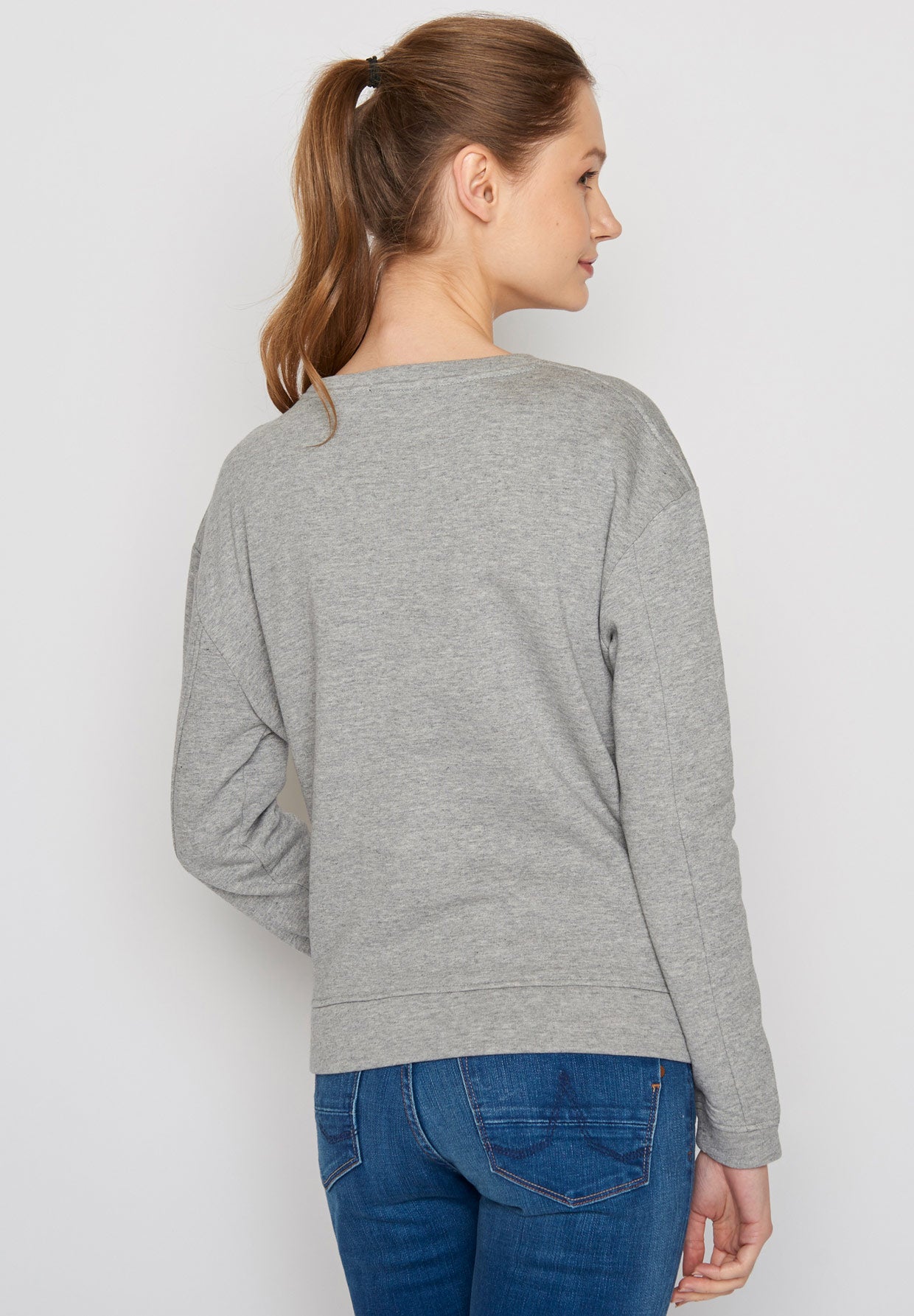 Heather Grey: Gemütliches Sweatshirt aus Bio-Baumwolle für Damen [235]