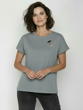 Fogstone: Sportliches T-Shirt aus Bio-Baumwolle mit Rollup Sleeve für Damen [26274]