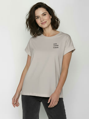 Sandstone: Sportliches T-Shirt aus Bio-Baumwolle mit Rollup Sleeve für Damen [26289]