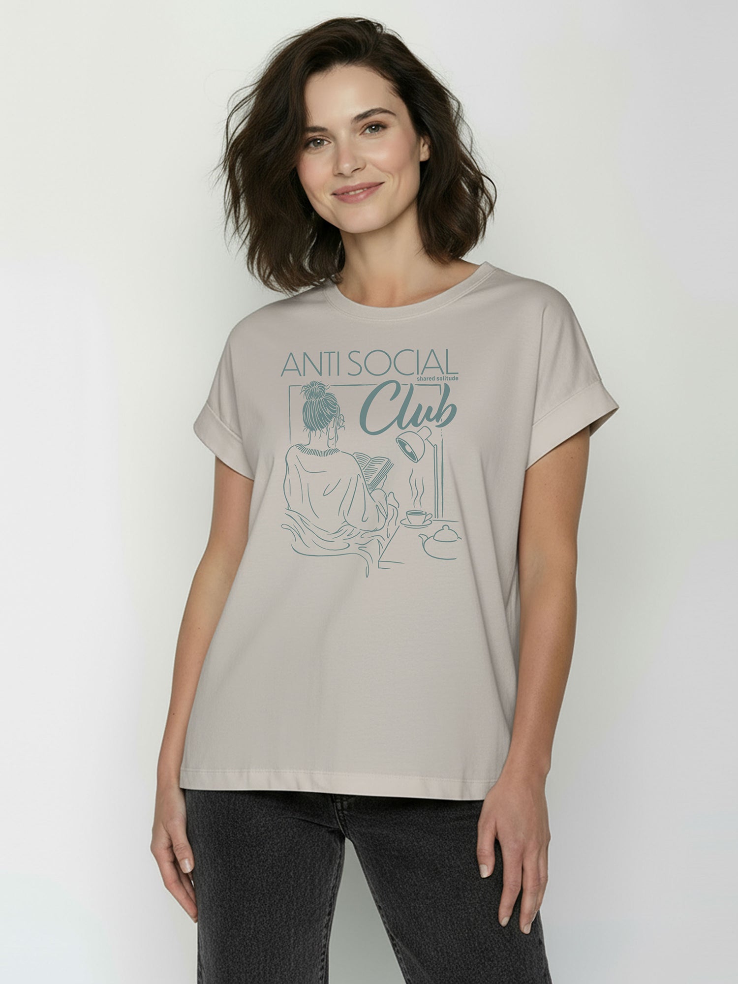 Sandstone: Sportliches T-Shirt aus Bio-Baumwolle mit Rollup Sleeve für Damen [26322]