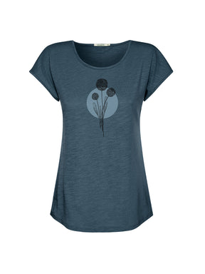 Ash Blue: Lässiges T-Shirt aus Bio-Baumwolle für Damen [26348]