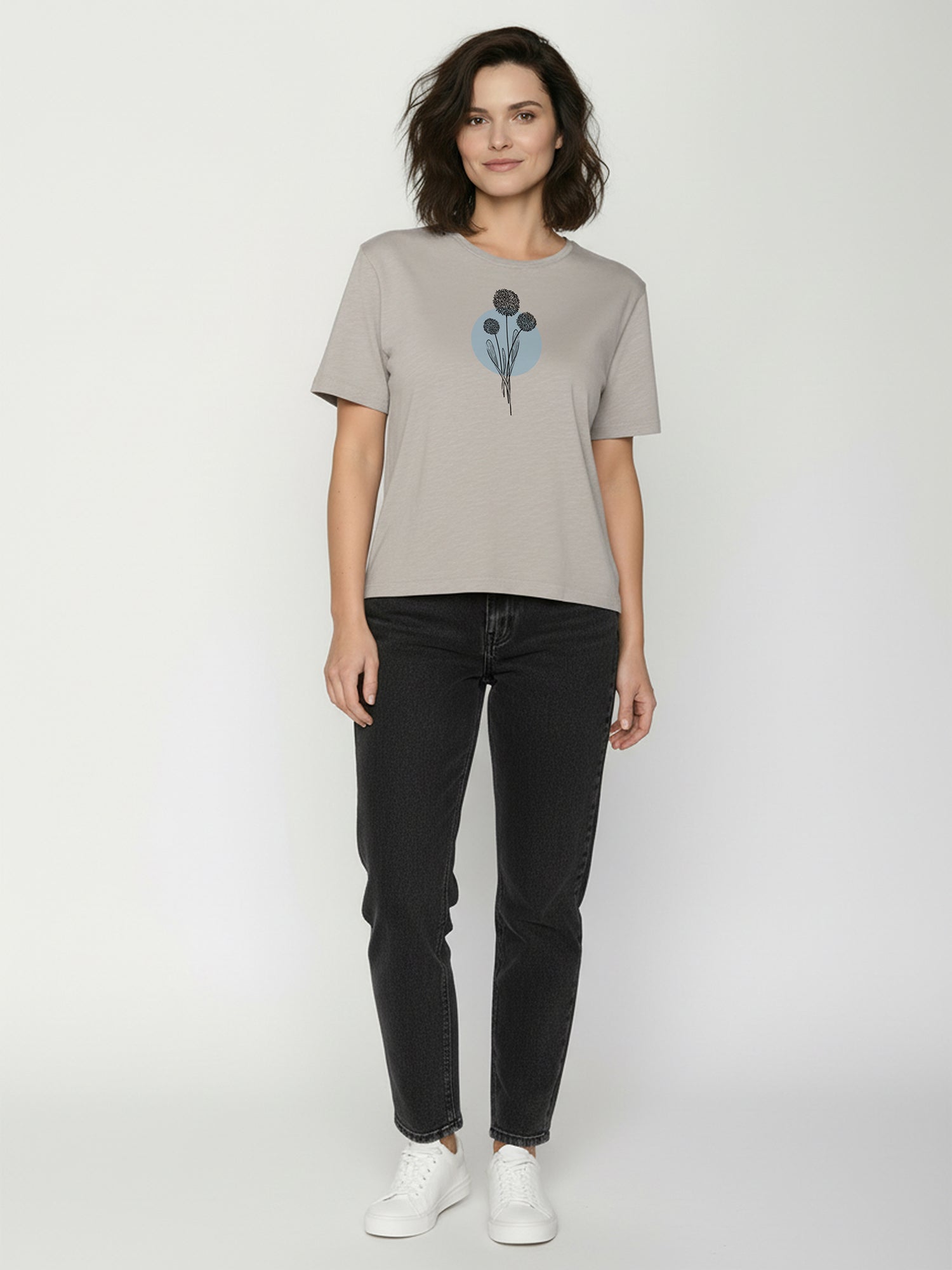 Sandstone: Kastiges T-Shirt aus Bio-Baumwolle für Damen [26356]