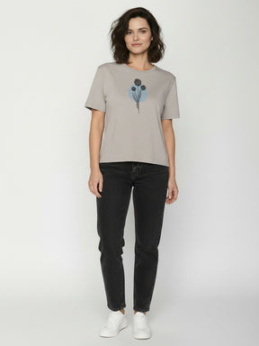 Sandstone: Kastiges T-Shirt aus Bio-Baumwolle für Damen [26356]