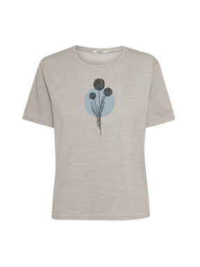 Sandstone: Kastiges T-Shirt aus Bio-Baumwolle für Damen [26358]
