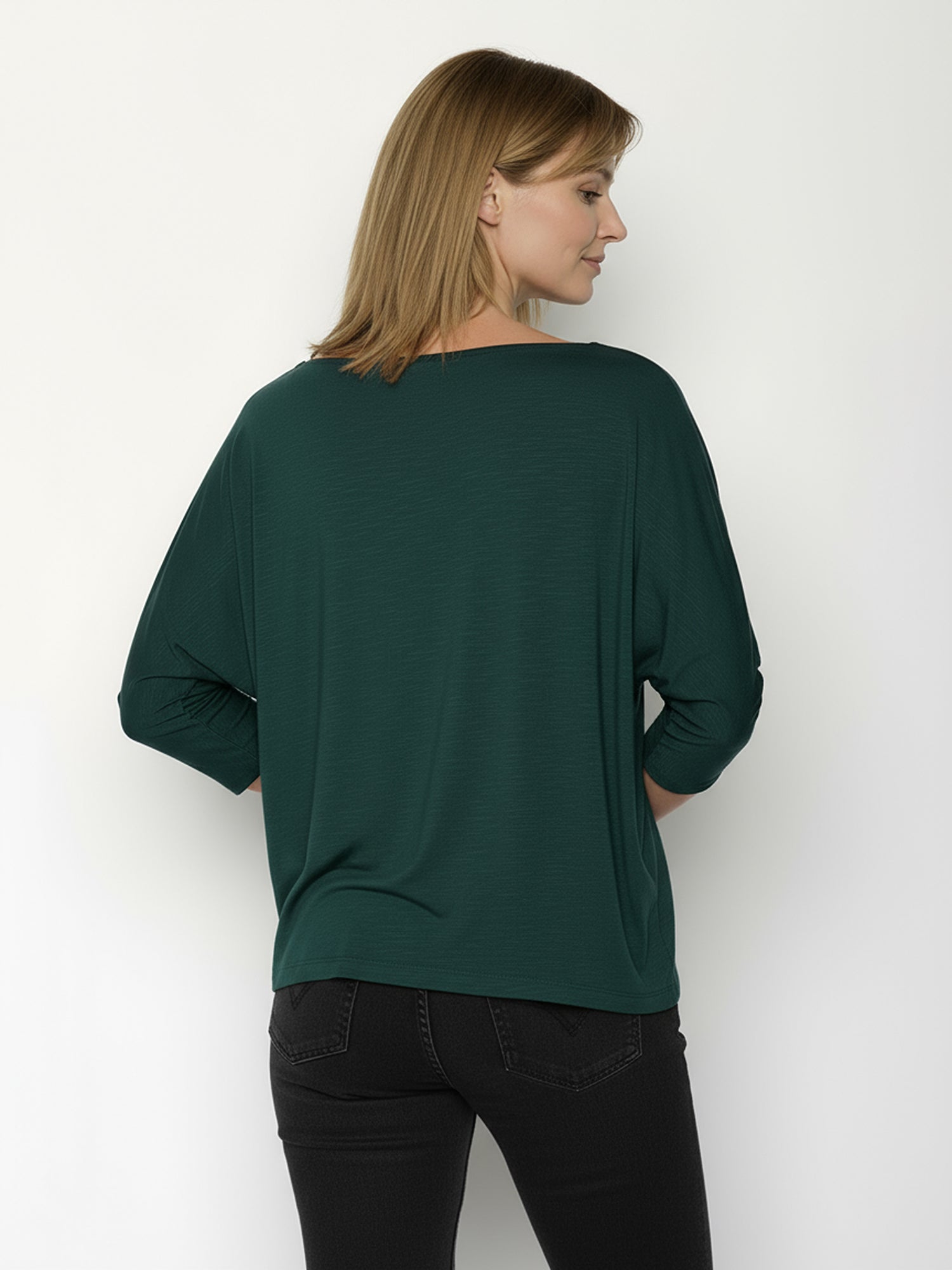 Petrol Green: Gemütliches Longsleeve aus Viskose (LENZING™ ECOVERO™) Mix für Damen [26362]