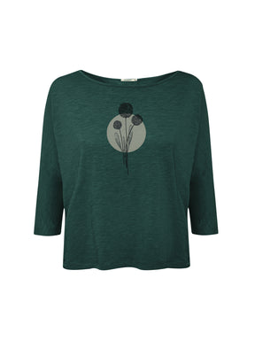 Petrol Green: Gemütliches Longsleeve aus Viskose (LENZING™ ECOVERO™) Mix für Damen [26363]