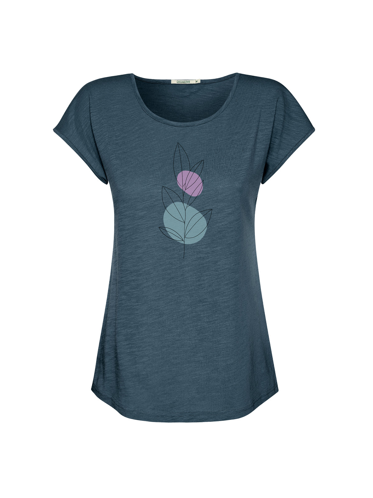 Ash Blue: Lässiges T-Shirt aus Bio-Baumwolle für Damen [26368]