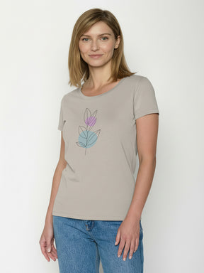 Sandstone: Sportliches T-Shirt aus Bio-Baumwolle für Damen [26369]