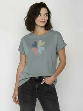Fogstone: Sportliches T-Shirt aus Bio-Baumwolle mit Rollup Sleeve für Damen [26390]