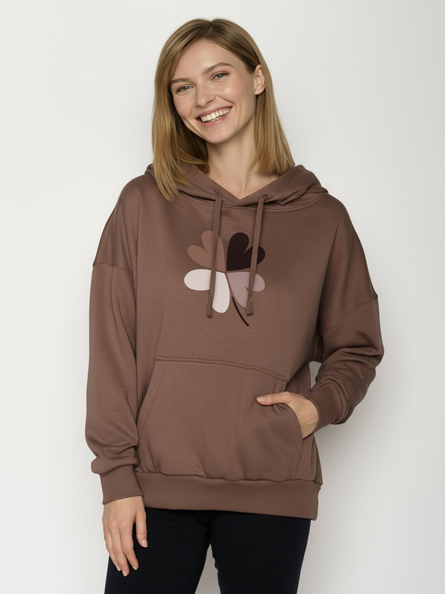 Earth Wood: Lässiger Hoodie aus Bio-Baumwolle für Damen [26394]