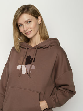 Earth Wood: Lässiger Hoodie aus Bio-Baumwolle für Damen [26395]