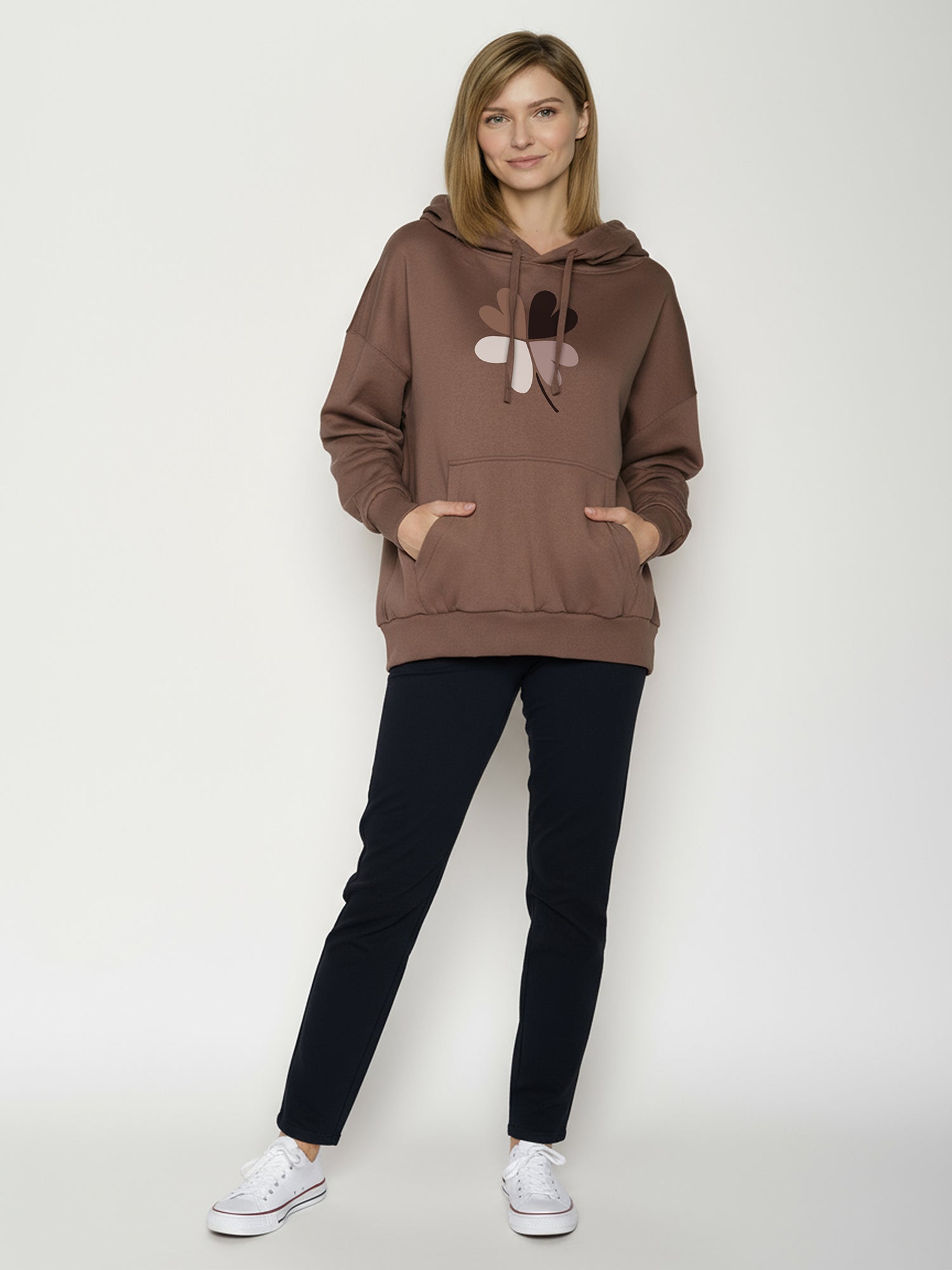 Earth Wood: Lässiger Hoodie aus Bio-Baumwolle für Damen [26396]