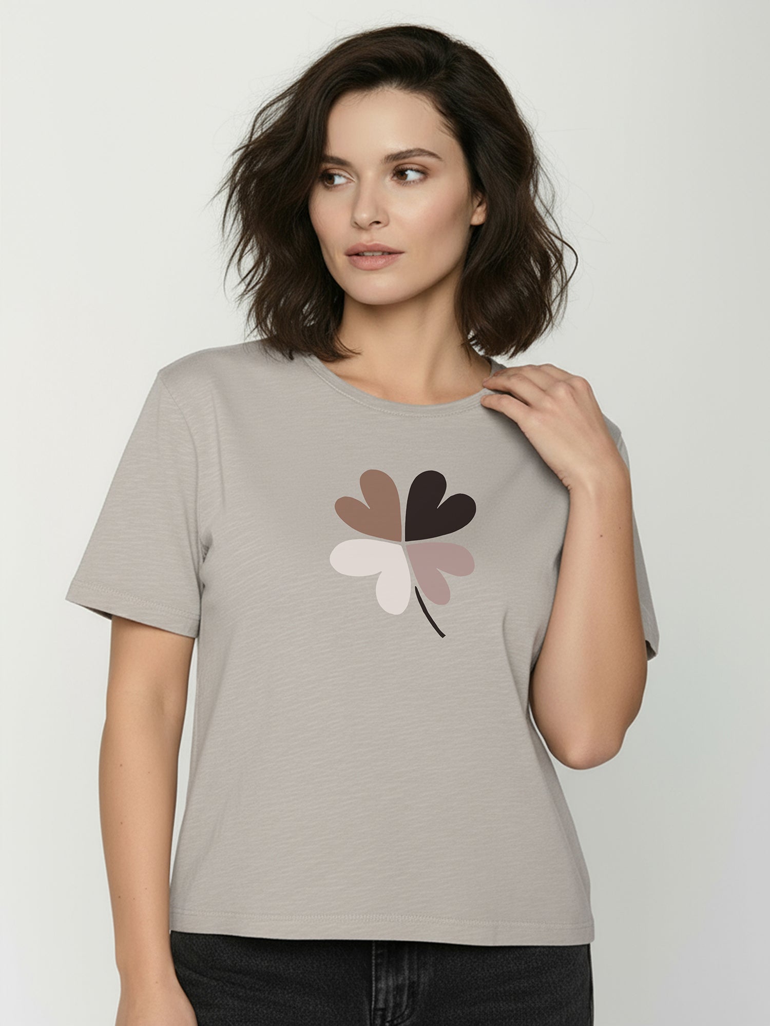 Sandstone: Kastiges T-Shirt aus Bio-Baumwolle für Damen [26400]