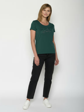 Petrol Green: Sportliches T-Shirt aus Bio-Baumwolle für Damen [26411]