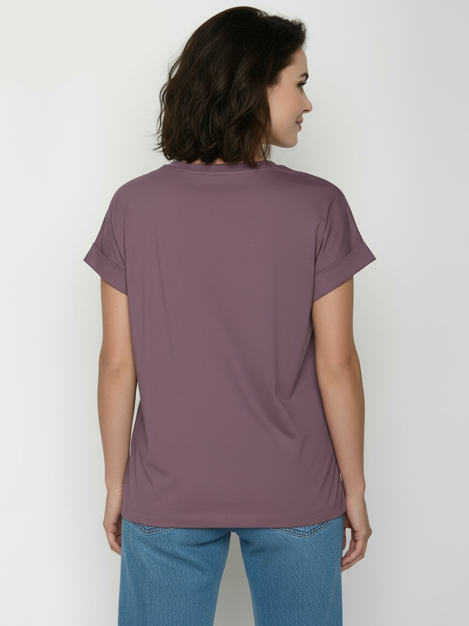 Moorberry: Sportliches T-Shirt aus Bio-Baumwolle mit Rollup Sleeve für Damen [26432]
