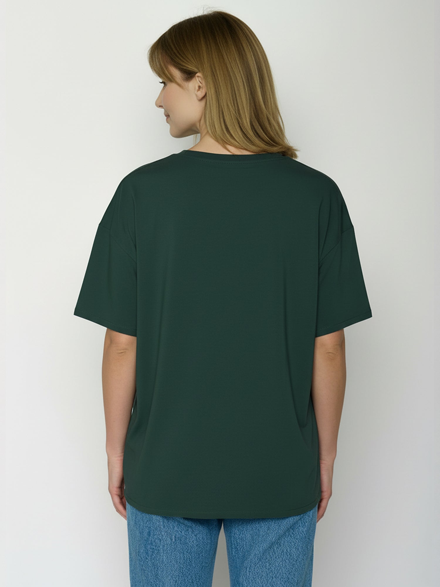 Petrol Green: Lässiges T-Shirt aus Bio-Baumwoll-Mix für Damen [26462]