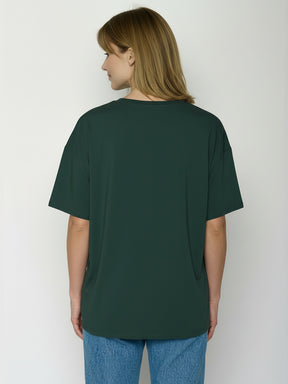Petrol Green: Lässiges T-Shirt aus Bio-Baumwoll-Mix für Damen [26462]